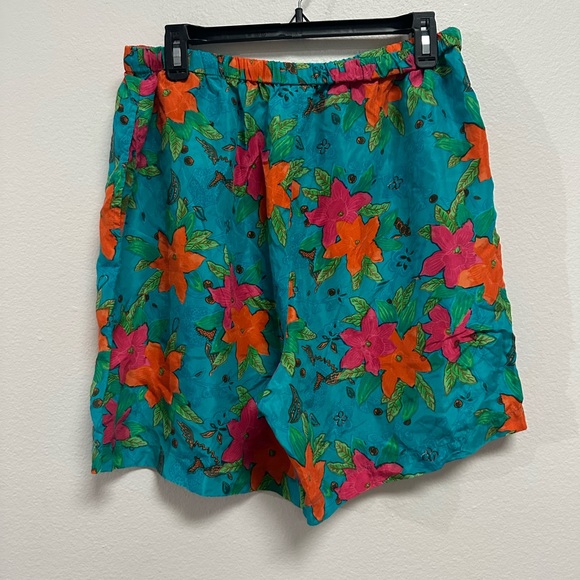 Sostanza Silk Women’s Colorful Tropical Shorts Size Large - Picture 2 of 6